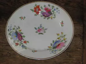 PRETTY CROWN DERBY HAND PAINTED FLOWER PLATE C 1820S - Picture 1 of 3