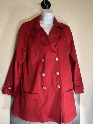 St.John Sport by Marie Gray - Red Coat Size P double breasted Gold Button - Image 1 of 4