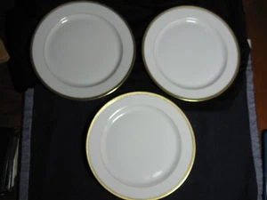 Charles Martin Limoges Salad plates LOT OF 3  Gold Edge Chain Design - Picture 1 of 7