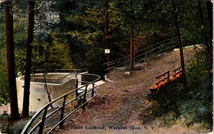 POINT LOOKOUT : WATKINS GLEN NY : GORGE TRAIL : VINTAGE POSTCARD 1909 - Picture 1 of 2