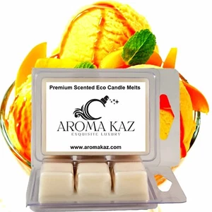 Peach Ice Cream Eco Soy Candle Melt Packs Vegan Clean Burn Pet Safe - Picture 1 of 7