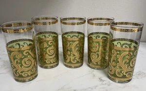 Vasos de colección Culver Toledo Highball 5 mediados de siglo modernos como nuevos - Imagen 1 de 7