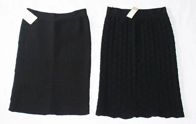 New (2) Tees by Tina BLACK Skirt Lot Women's OS One Size STRETCH Lattice Nylon - Image 1 of 4