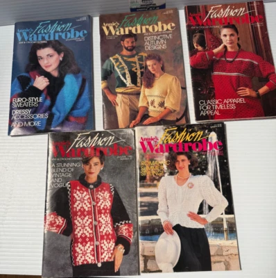 Annie's Fashion Wardrobe Knit & Crochet Patterns Qty 5 - 1989-1990 - Image 1 of 4