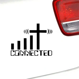 2pcs Connected WiFi Christian Vinyl Decal Car Window Door Motorcycle Stickers - Picture 1 of 13