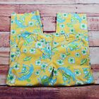 Lilly Pulitzer Cropped Pants Size 2 Yellow Blue Monkey Floral Flowers Stretch