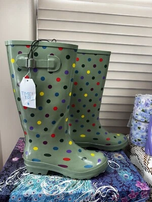 BOTAS DE GOMA TIME TRU PARA MUJER, TALLA 8, HASTA LA RODILLA, EXCELENTE ESTADO NUEVAS CON ETIQUETA Foto 1 de 4