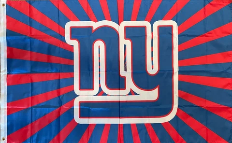 NY Giants - NFL Flag 3x5ft - 100% Polyester Double-sided Starburst Pattern Cover
