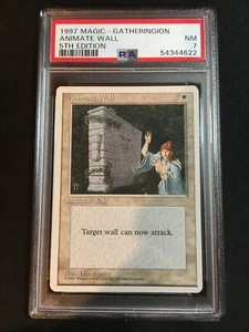 1995 Magic The Gathering 4th Edition - Animate Wall - Enchant Wall - MTG - PSA 7 - Picture 1 of 10