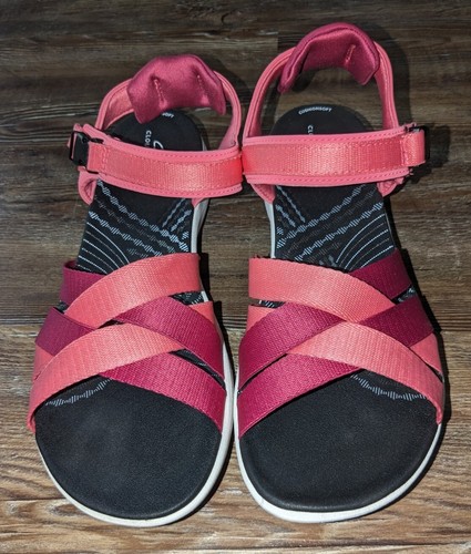 Sandali da donna Clarks Cloudsteppers Mire Tide ""Corallo brillante"" taglia 11