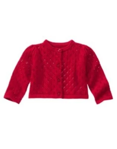 MAGLIONE CARDIGAN GYMBOREE VERY MERRY OCCHIELLI ROSSI 3 6 12 NUOVO CON ETICHETTE - Foto 1 di 1