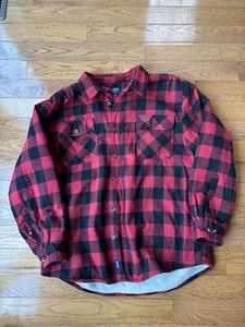 Smith’s Workwear Red Flannel Jacket Sherpa Lumberjack Men’s XL - Picture 1 of 9