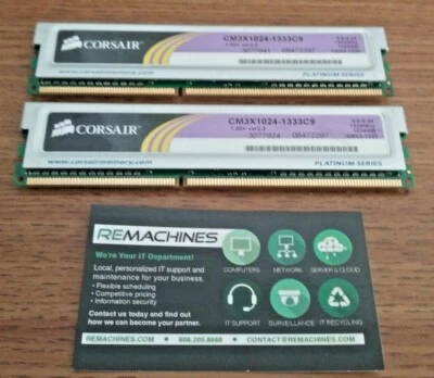 Set of 2 Corsair XMS3 DDR3 CM3X1024-1333C9 1024MB (2GB or 2 x 1GB), TESTED, FS! - Image 1 of 4