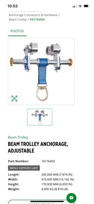 MSA 10176450 Carrello a fascio regolabile per imbracature di sicurezza. 550€. Nuovo - Immagine 1 di 4