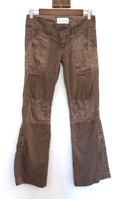 VTG Y2K Abercrombie Fitch Pants Tan Cargo Baggy Low Rise Kids L Womens XS - Image 1 of 4