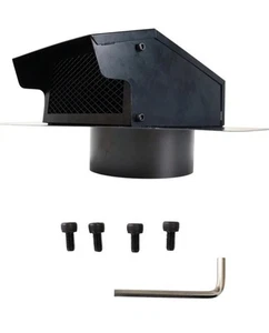 6 Inch Black Removable Roof Vent Galvanized Steel Exhaust Vent with Damper - Picture 1 of 6