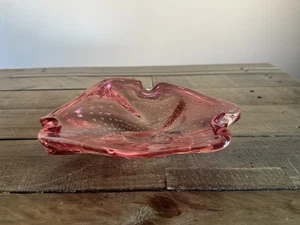 Vintage Murano Rosa Bullicante Freiform Schale/Aschenbecher - Bild 1 von 11