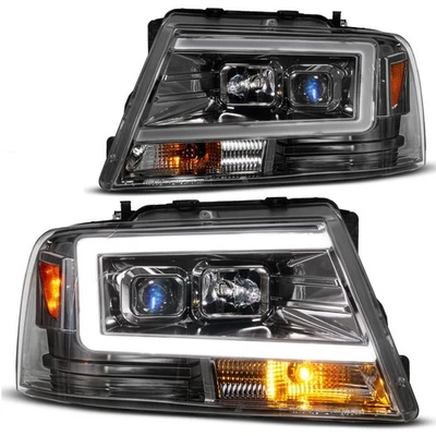 Par de faros proyectores de metal para pistola con barra LED C para Ford F-150 2004-2008 Foto 1 de 4