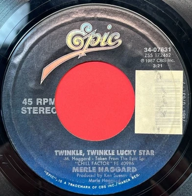 Merle Haggard Twinkle Lucky Star / I Dont Have Any Love 45 Vinyl 80s Country - Image 1 of 4