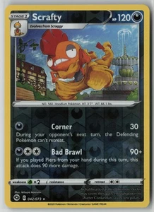 Tarjeta holográfica inversa Scrafty 042/073 Pokemon Champion's Path casi nueva (NM) 2 - Imagen 1 de 2