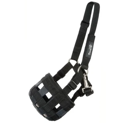 16JT Resistente 1 Poli Nylon Pastoreo Caballo Hocico Halter Negro Foto 1 de 2