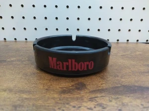 Marlboro Ashtray 4 Cigarette Slots Black Plastic with Red Lettering Ash Tray - Picture 1 of 4