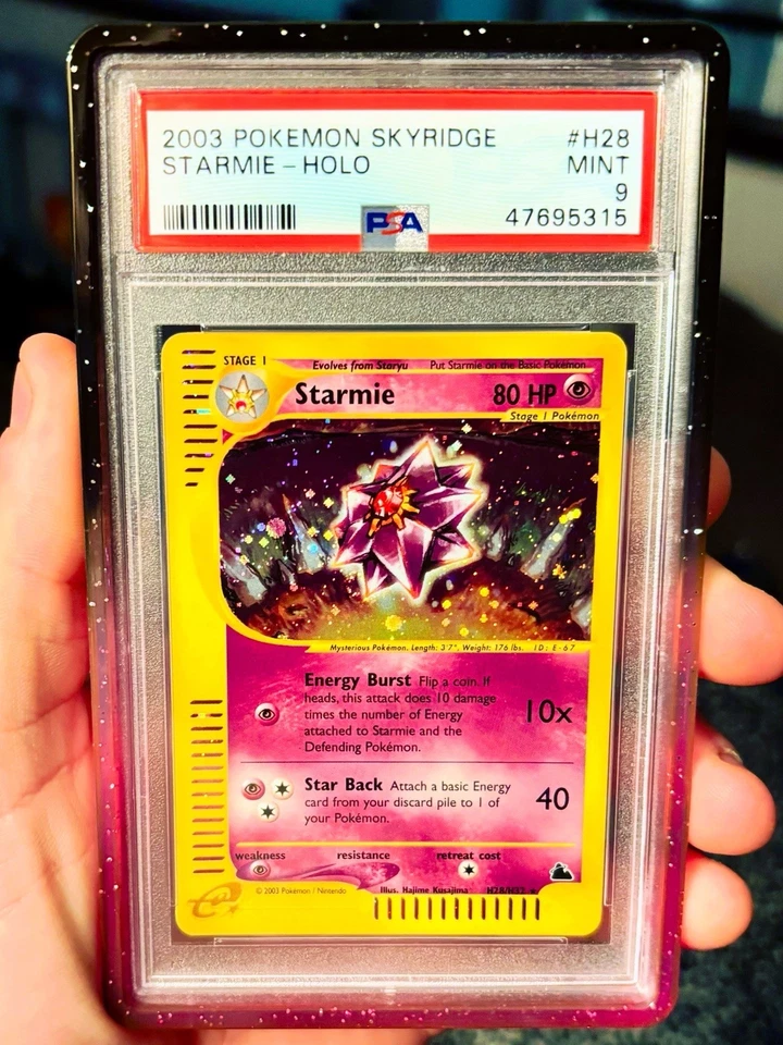 2003 Pokemon Skyridge Starmie Holo SWIRL🌟💧 #H28 PSA 9 + OG-NEBULAGradedGuard - Image 1 of 4