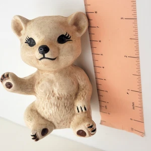 Ceramic Macrame Bear Bead Light Brown Tan Craft Vintage for Plant Hangers - Picture 1 of 5