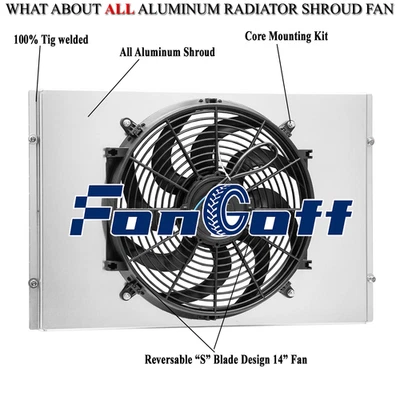 Aluminum Shroud+Fan For 1962-1967 Chevy II Nova 2.5 3.2 3.8L 4.1L 4.6L 5.3L 5.4L Foto 1 de 4