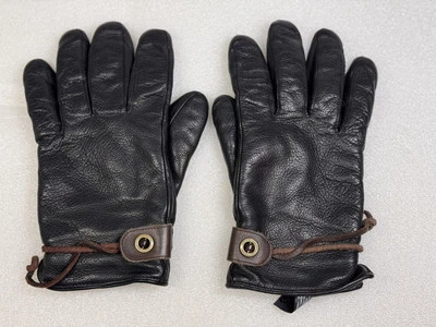 Guantes para hombre Saks Fifth Avenue forrados de cuero negros Foto 1 de 4