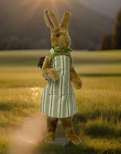 De colección 16" Bethany Lowe Pana Piel Conejo Maisons de Vente Cesta Zanahoria Pascua - Imagen 1 de 24