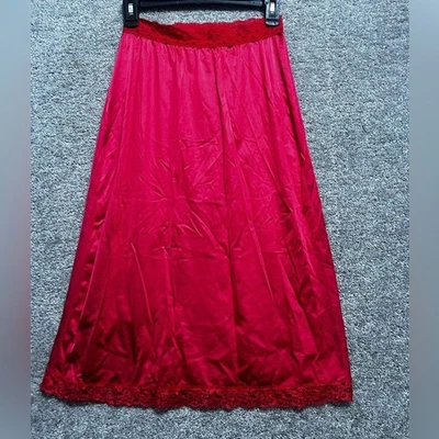 Vassarette Vintage Medio Slip Talla Pequeña Elástico Encaje Rojo Nylon Foto 1 de 4