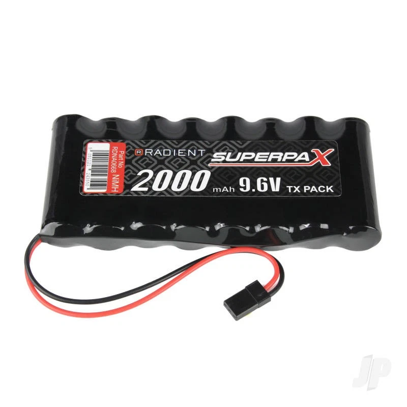Radient NiMH Battery 9.6V 2000mAh AA Flat, Tx, JR Plug - Image 1 of 1