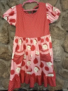 NEW Boutique Back to School Apple Sleeveless Ruffle Dress - Picture 1 of 4