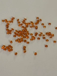 107 Round, Cut, Faceted And Polished Loose Mini Orange Stones - Picture 1 of 8