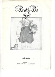 Becky B's Sewing Pattern Little Victor Shirt & Shorts Sizes 2-5 NIP - Picture 1 of 2