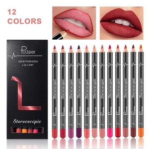 12PCS Matte Lip Liner Pencil Lip Pen Set Women Waterproof Lip Liner Kit - Picture 1 of 8