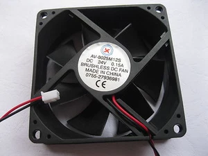 4 pcs Brushless DC Cooling Fan 7 Blade 24V 8025S 80x80x25mm Sleeve Bearing 2Wire - Picture 1 of 2