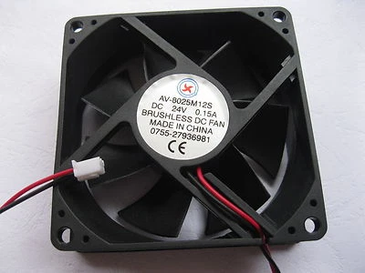 4 pcs Brushless DC Cooling Fan 7 Blade 24V 8025S 80x80x25mm Sleeve Bearing 2Wire - Image 1 of 2