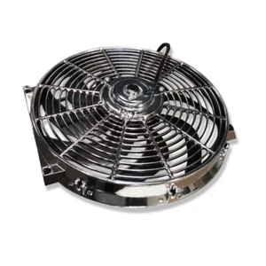 Ventilador reversible radiador eléctrico de alta resistencia cromado de 14" 1900 CFM para SBC BBC 350 - Imagen 1 de 2
