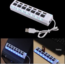 High Speed 7 Port USB 2.0 Multi HUB Splitter Expansion Desktop PC Laptop Adapter