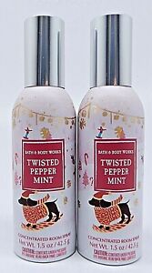 2 BATH & BODY WORKS TWISTED PEPPERMINT CONCENTRATED ROOM SPRAY 1.5oz NEW