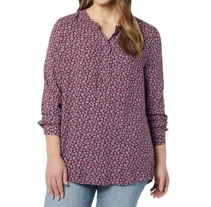 Blusa tejida manga larga para mujer Amazon Essentials borgoña/azul talla L - Imagen 1 de 9