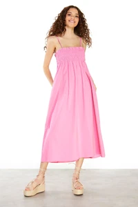Glamorous Pink Carnation Ruffled Midi Dress - Picture 1 of 7