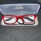 Loopies Red Magnetic Reading  Folding Glasses with Flexi Neckloop
