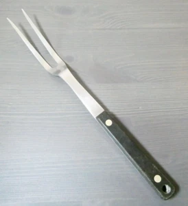 Ekco Flint Arrowhead Two Prong Meat Fork 11 1/2" Kitchen Cooking Utensil Black - Picture 1 of 6