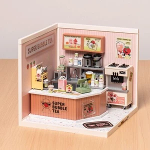 Rolife Super Creator Bubble Tea Store Plastic DIY Mini Dollhouse Girl Xmas Gifts - Picture 1 of 11
