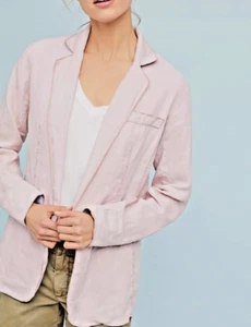 Anthropologie Michael Stars Pink Linen Blazer Jacket Size small - Picture 1 of 6