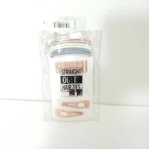 scunci hair kits 24 pieces elastics pins jaw clips snap clips rose gold gray nwt - Picture 1 of 7