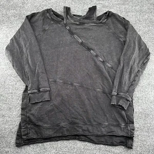 Anthropologie Pilcro Crossover Sweatshirt Damen klein schwarz Acid Wash Seitenschlitz - Bild 1 von 14